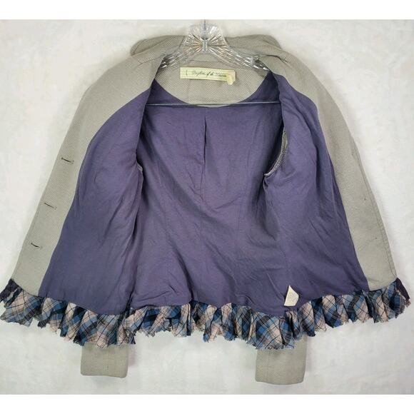 Daughters Of The Liberation Anthropologie Button Front Blazer Jacket Sz 4 Small - Picture 5 of 11